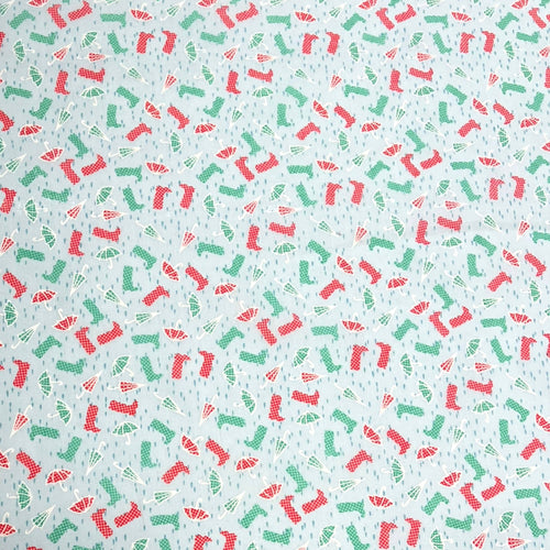 Welly boots print Polycotton - The Fabric Counter
